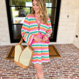 The Paloma Cover Up - Pink Multi-300 Athleisure/Lounge-SHIRALEAH-July & June Women's Fashion Boutique Located in San Antonio, Texas