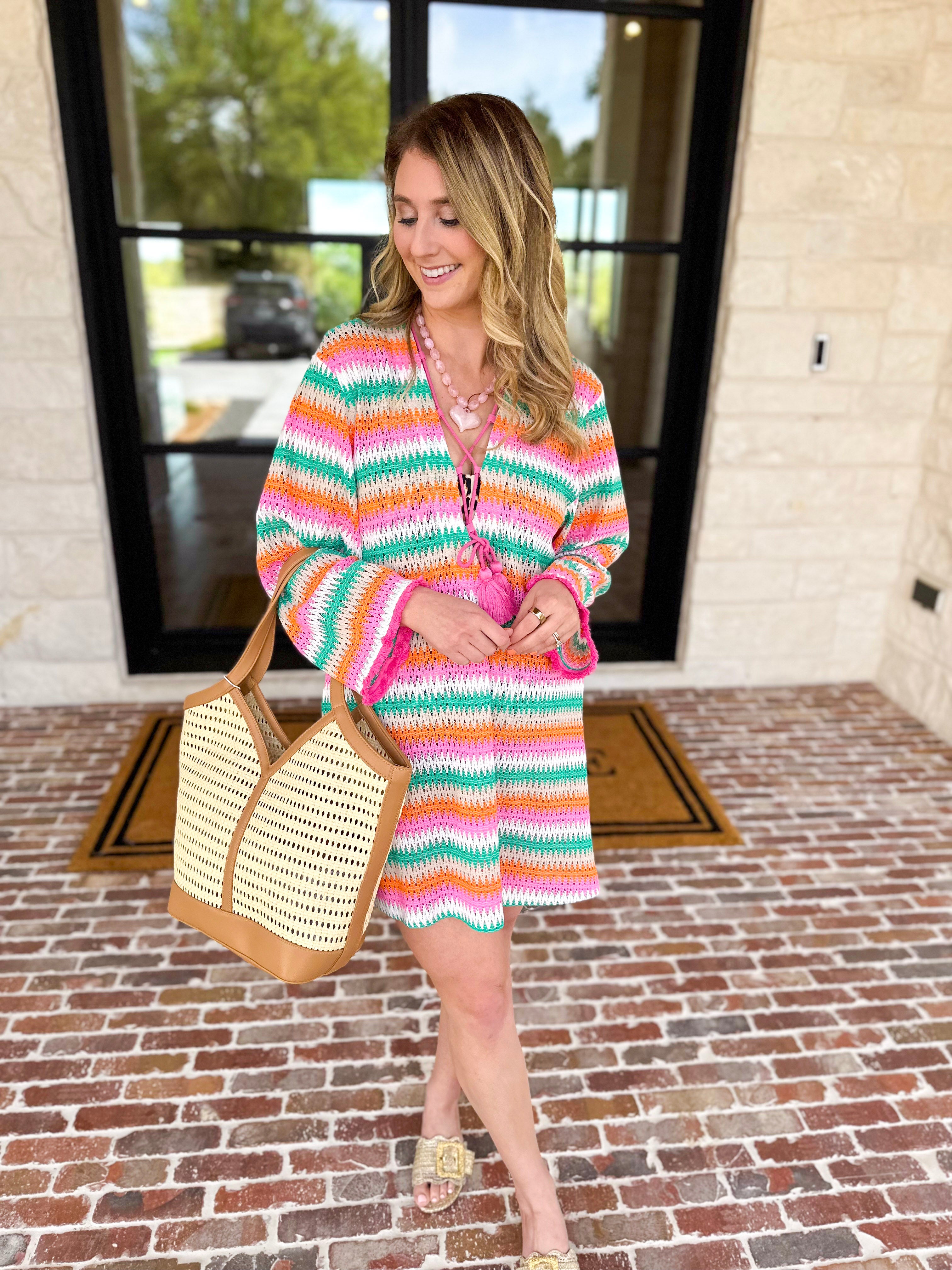 The Paloma Cover Up - Pink Multi-300 Athleisure/Lounge-SHIRALEAH-July & June Women's Fashion Boutique Located in San Antonio, Texas