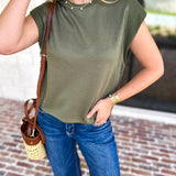 Chic Essentials Top - Olive-210 Casual Blouses-ENTRO-July & June Women's Fashion Boutique Located in San Antonio, Texas