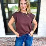 Chic Essentials Top - Espresso-210 Casual Blouses-ENTRO-July & June Women's Fashion Boutique Located in San Antonio, Texas