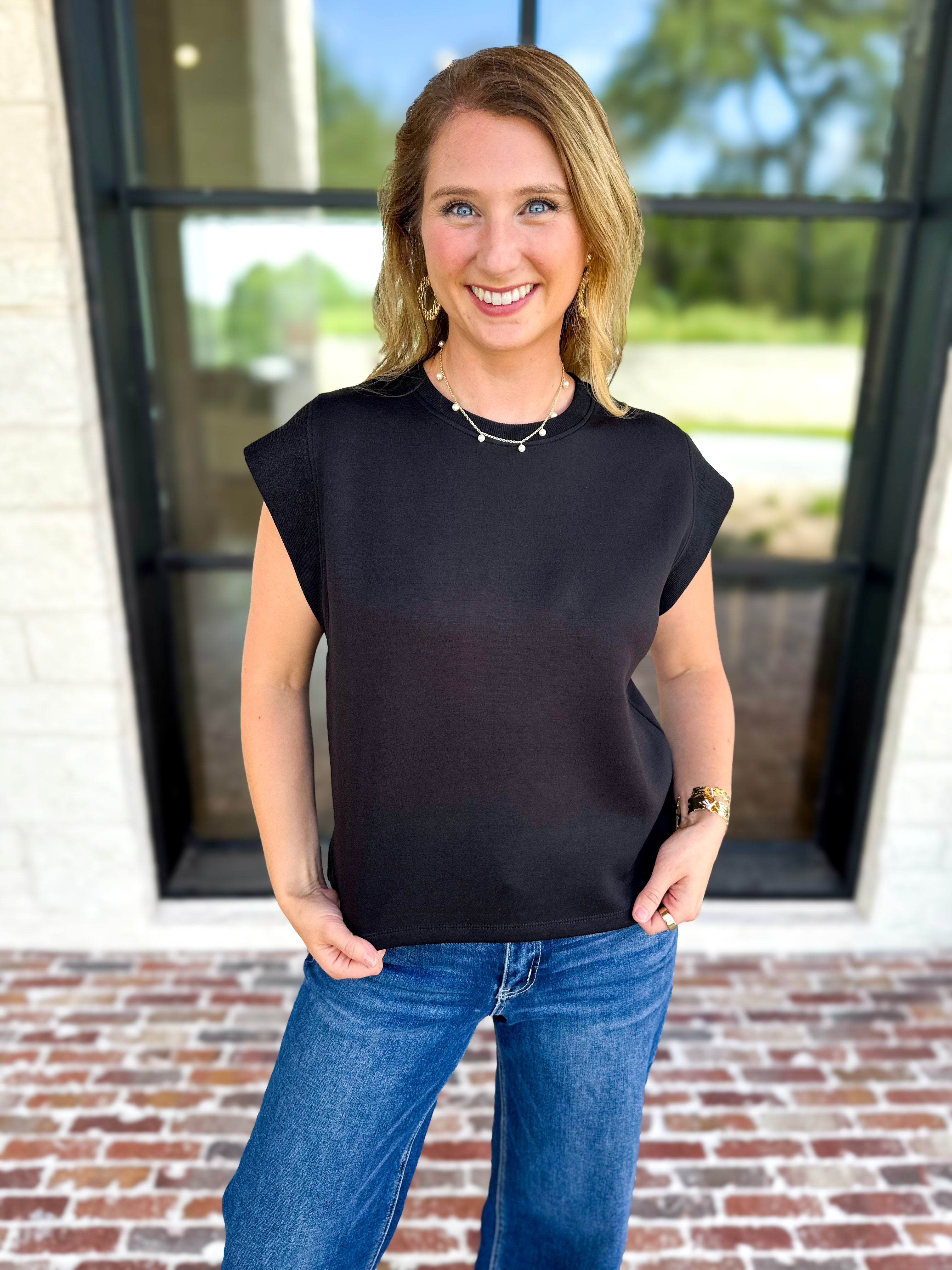Chic Essentials Top - Black-210 Casual Blouses-ENTRO-July & June Women's Fashion Boutique Located in San Antonio, Texas