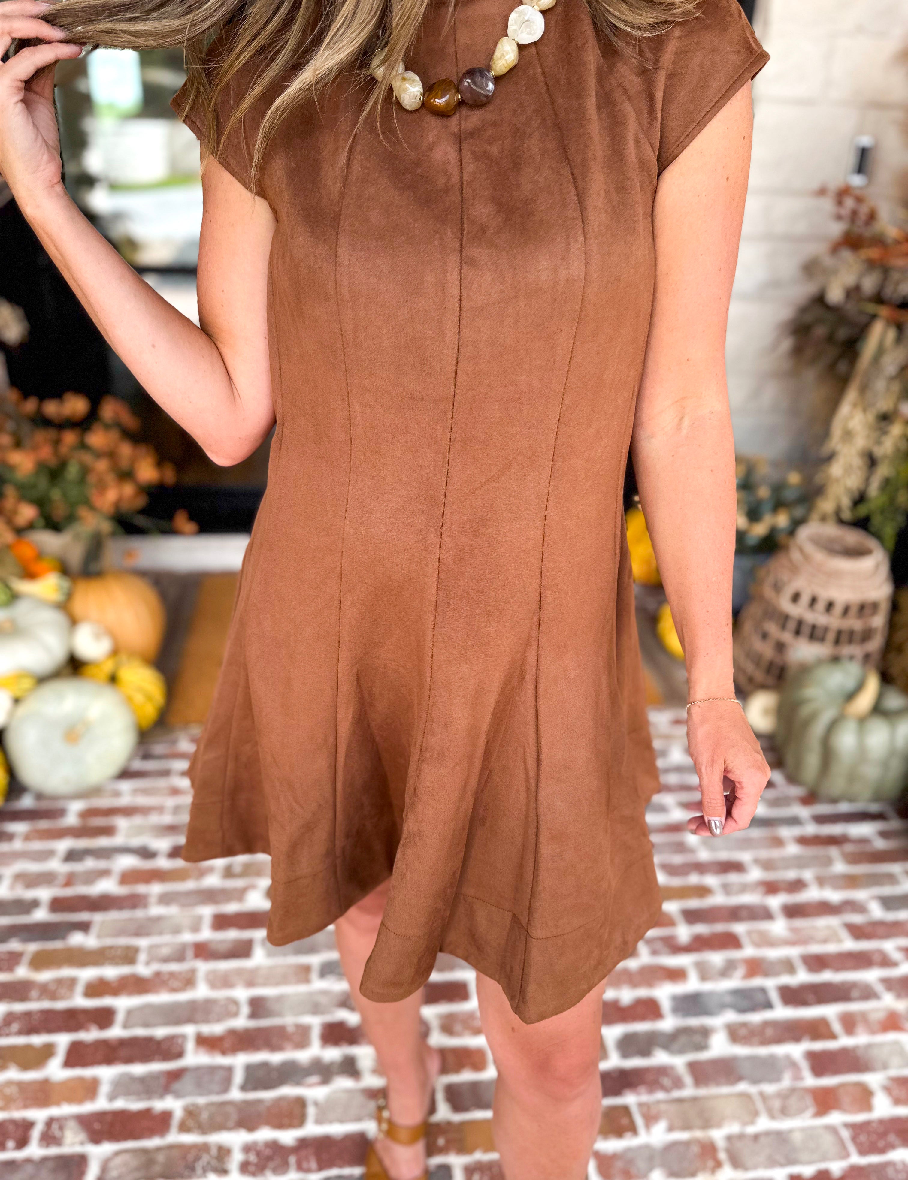 Monroe Suede Flirty Mini Dress-510 Mini-FATE-July & June Women's Fashion Boutique Located in San Antonio, Texas