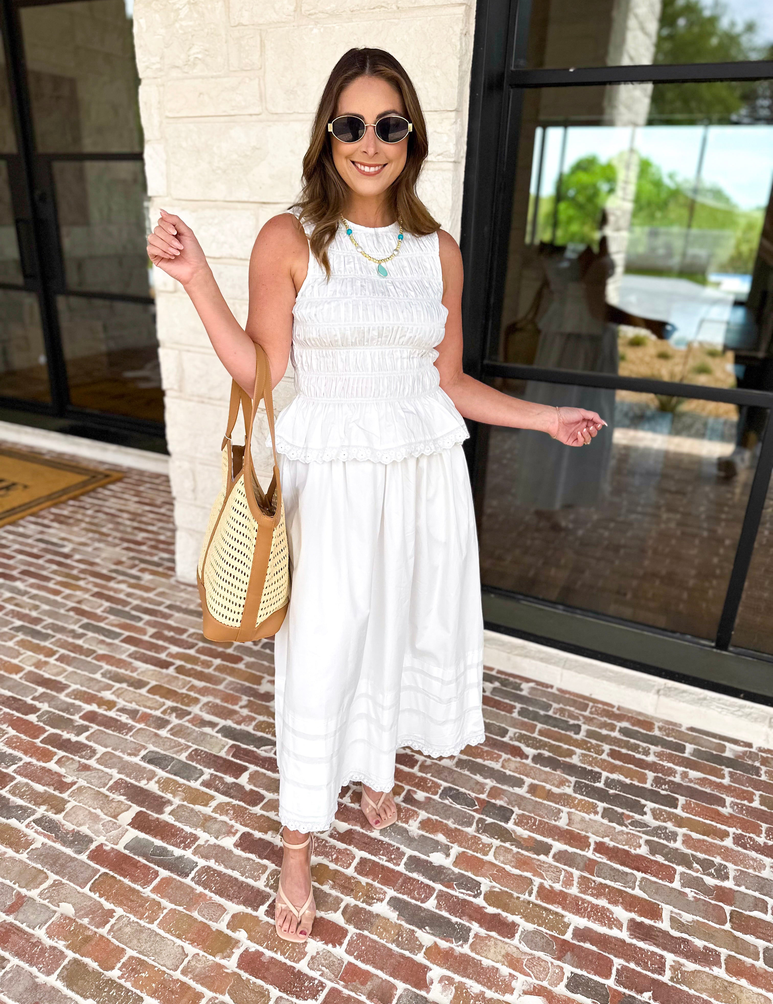 Ivory Lace Top & Midi Skirt Set-500 Midi-KLESIS-July & June Women's Fashion Boutique Located in San Antonio, Texas