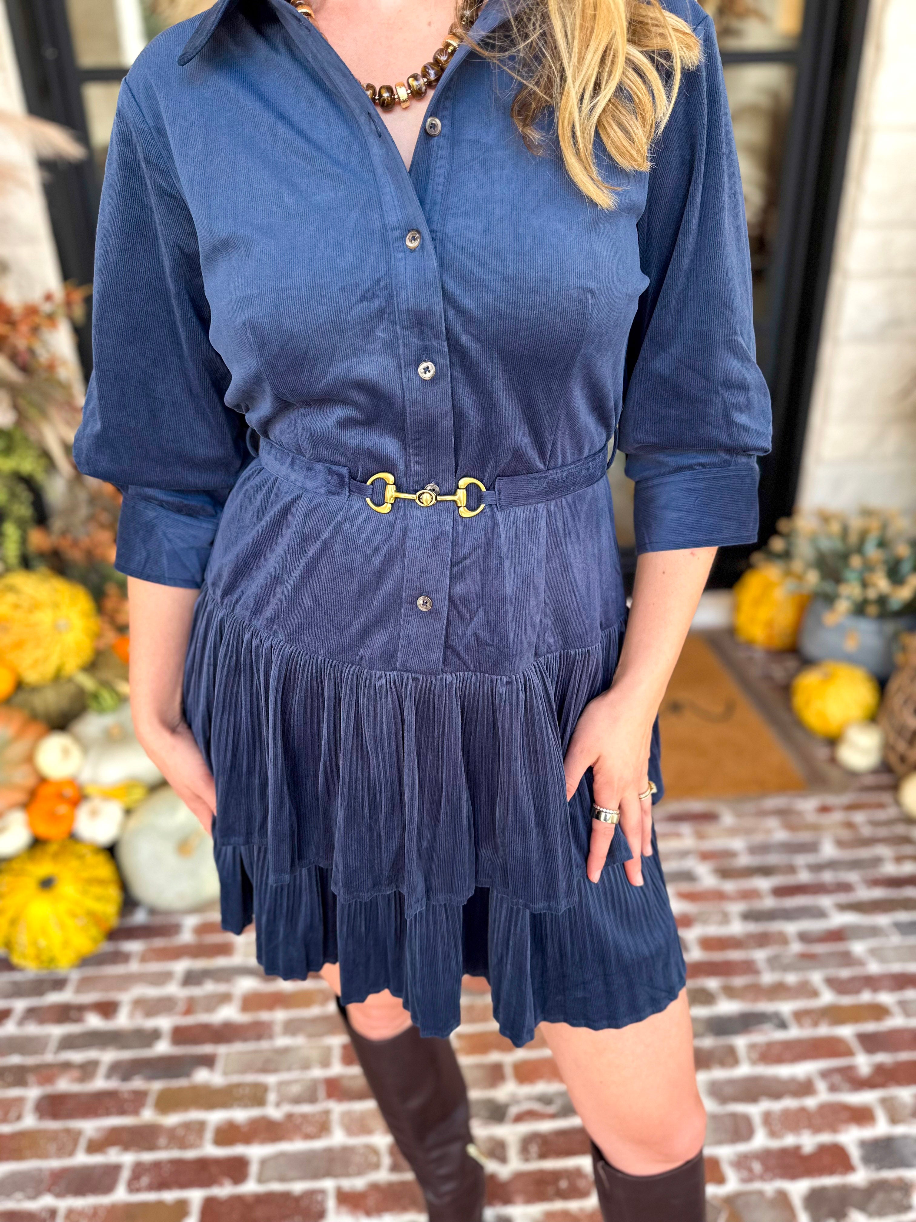 Current Air - Steel Blue Flirty Suede Mini Dress-510 Mini-CURRENT AIR CLOTHING-July & June Women's Fashion Boutique Located in San Antonio, Texas