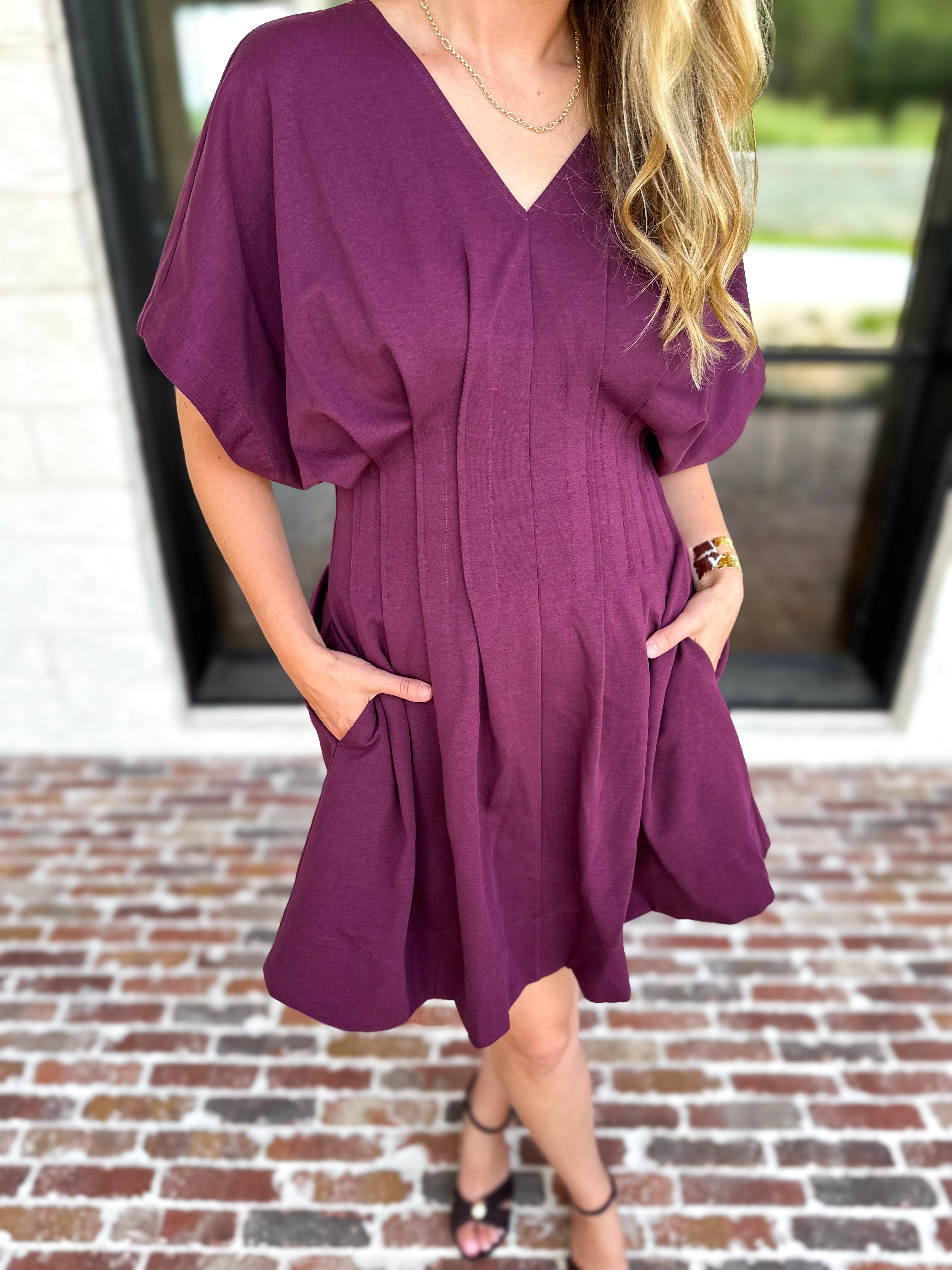 Elevated Chic Mini Dress - Plum-510 Mini-ENTRO-July & June Women's Fashion Boutique Located in San Antonio, Texas