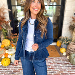 Liverpool - Fit and Flare Denim Jacket-600 Outerwear-LIVERPOOL JEANS COMPANY-July & June Women's Fashion Boutique Located in San Antonio, Texas