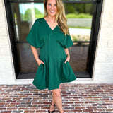 Elevated Chic Mini Dress - Hunter Green-510 Mini-ENTRO-July & June Women's Fashion Boutique Located in San Antonio, Texas