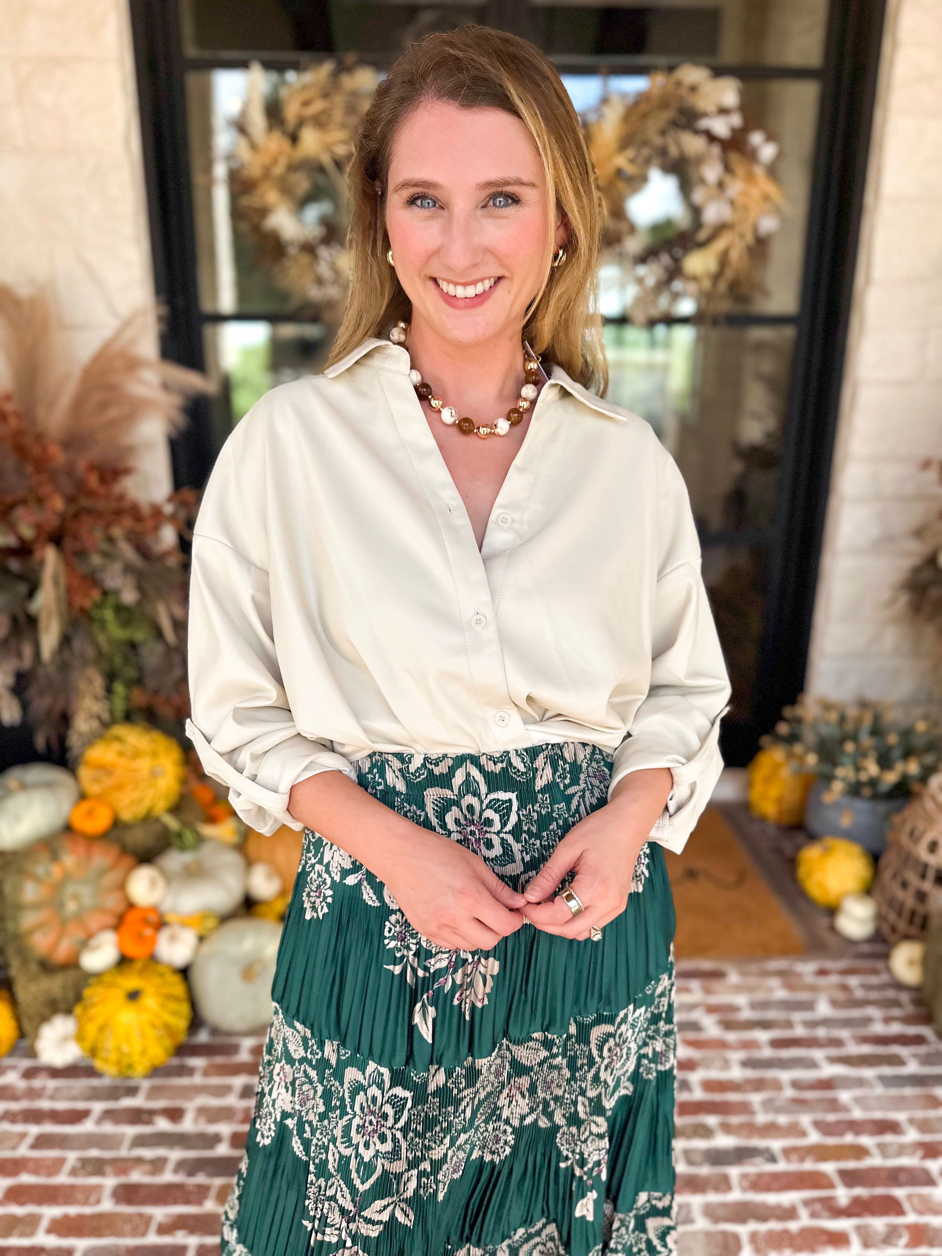 Not Your Average Button Down Blouse-200 Fashion Blouses-FATE-July & June Women's Fashion Boutique Located in San Antonio, Texas