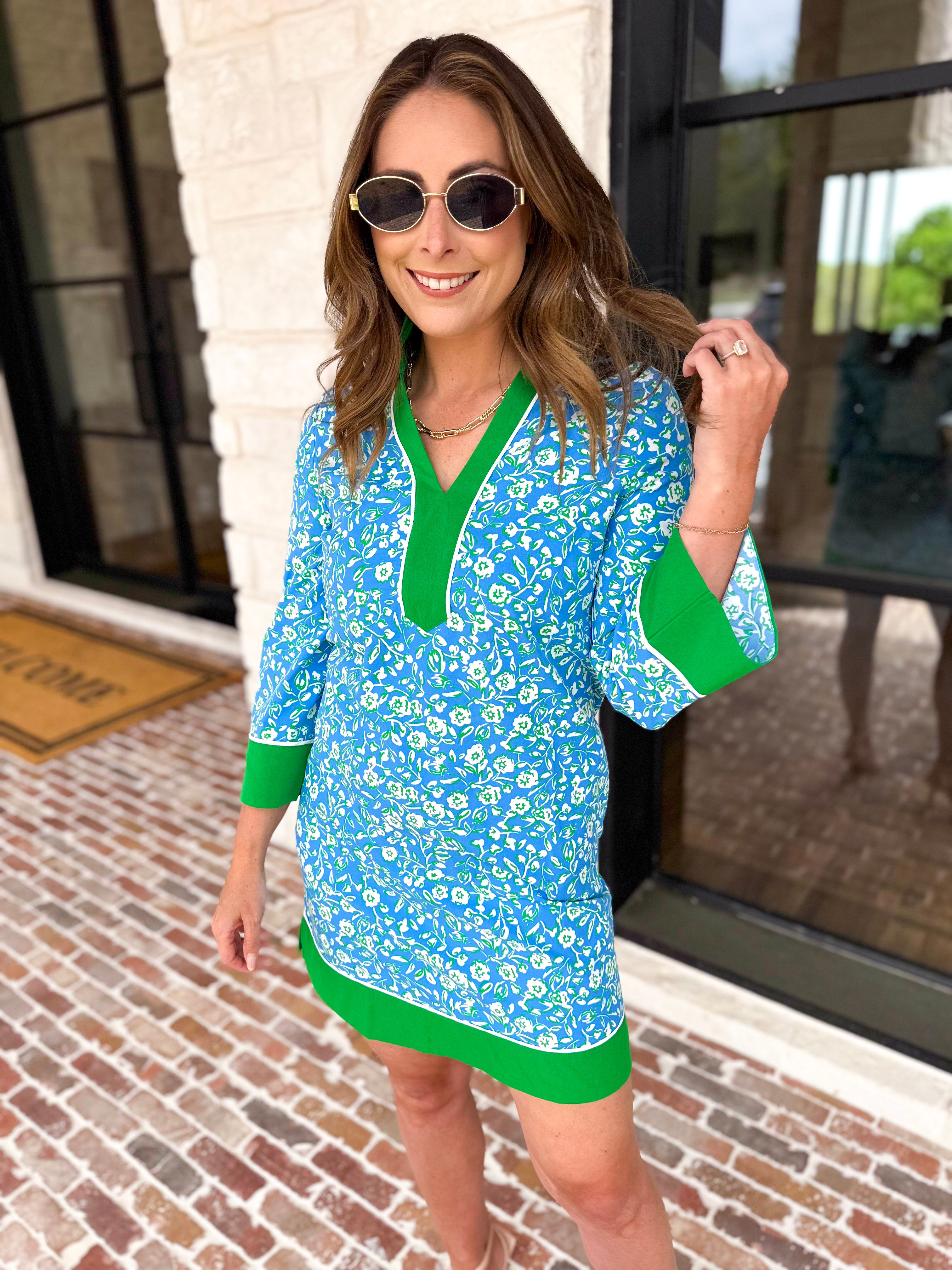 Mary Square - Brenda Mini Dress - Meadow Blue-510 Mini-MARY SQUARE-July & June Women's Fashion Boutique Located in San Antonio, Texas
