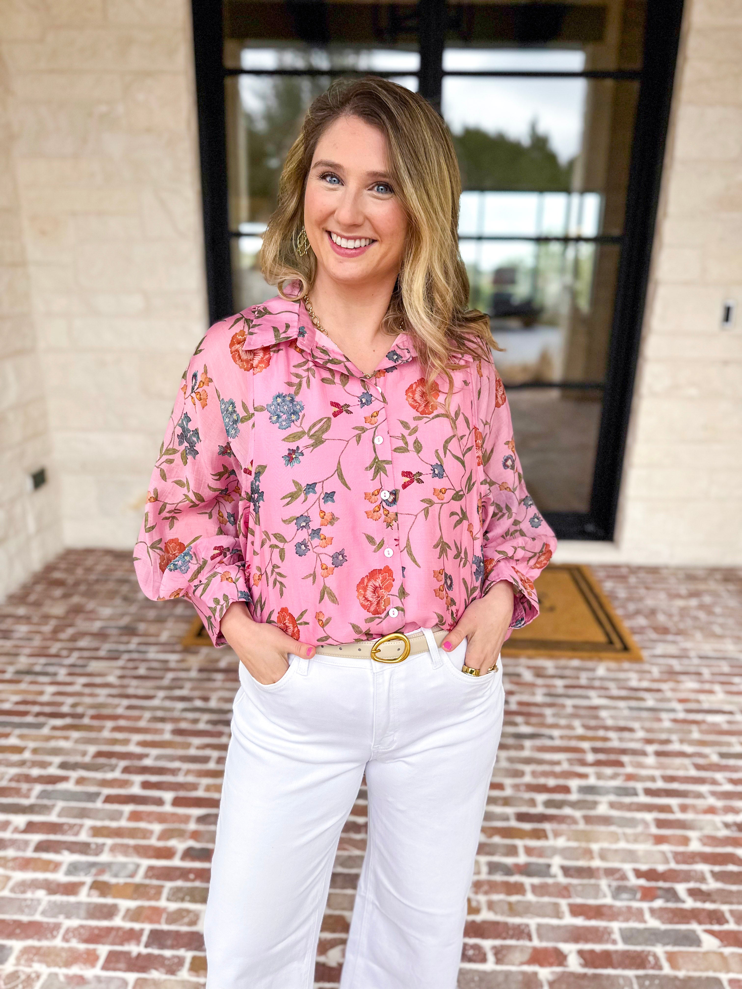 Blossom & Bloom Blouse-200 Fashion Blouses-ENTRO-July & June Women's Fashion Boutique Located in San Antonio, Texas