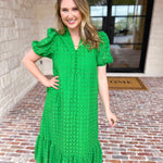 The Graceful Gathering Midi Dress - Green-500 Midi-ENTRO-July & June Women's Fashion Boutique Located in San Antonio, Texas