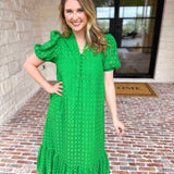 The Graceful Gathering Midi Dress - Green-500 Midi-ENTRO-July & June Women's Fashion Boutique Located in San Antonio, Texas