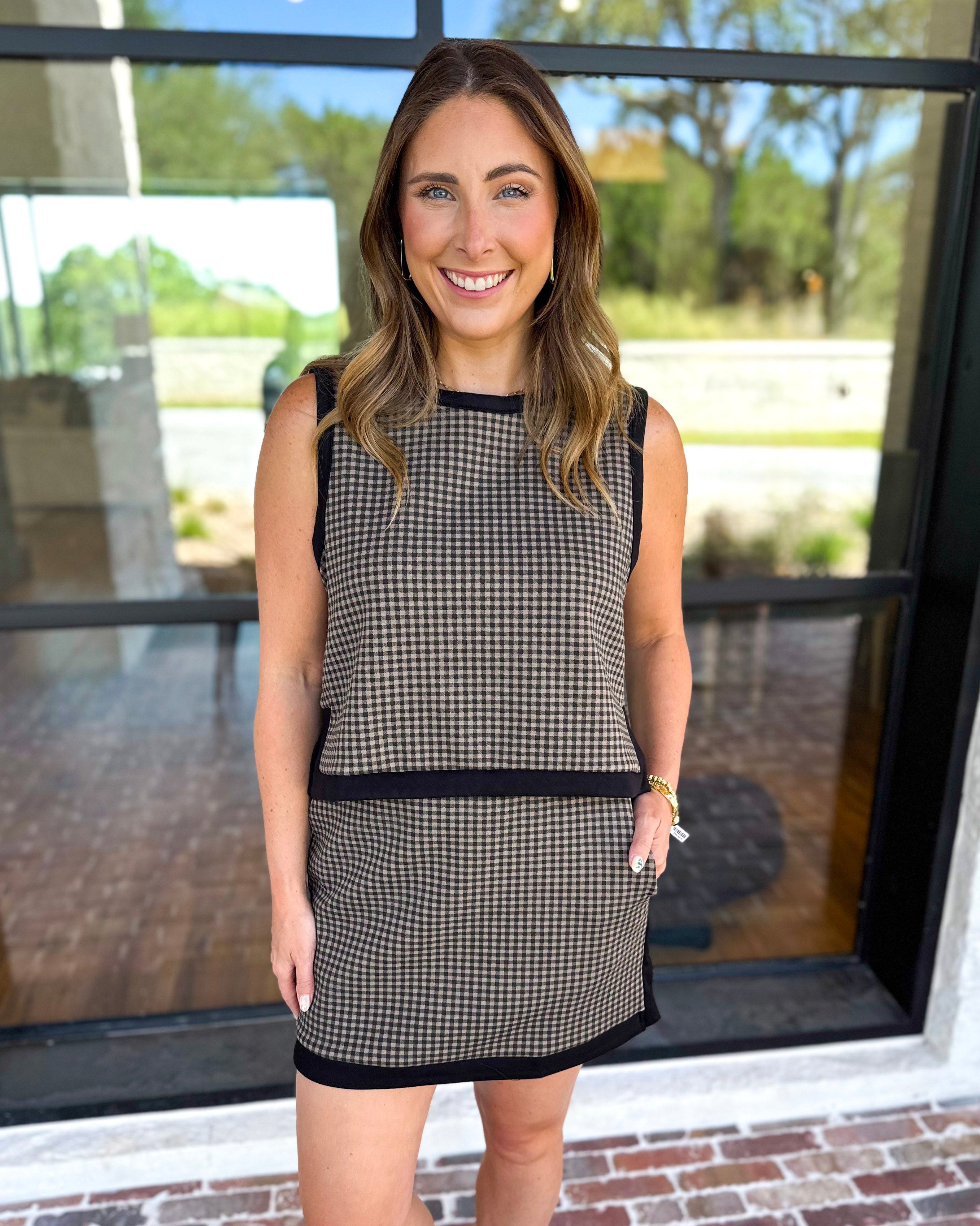 Weekend Vibes Gingham Set - Black-300 Athleisure/Lounge-ENTRO-July & June Women's Fashion Boutique Located in San Antonio, Texas