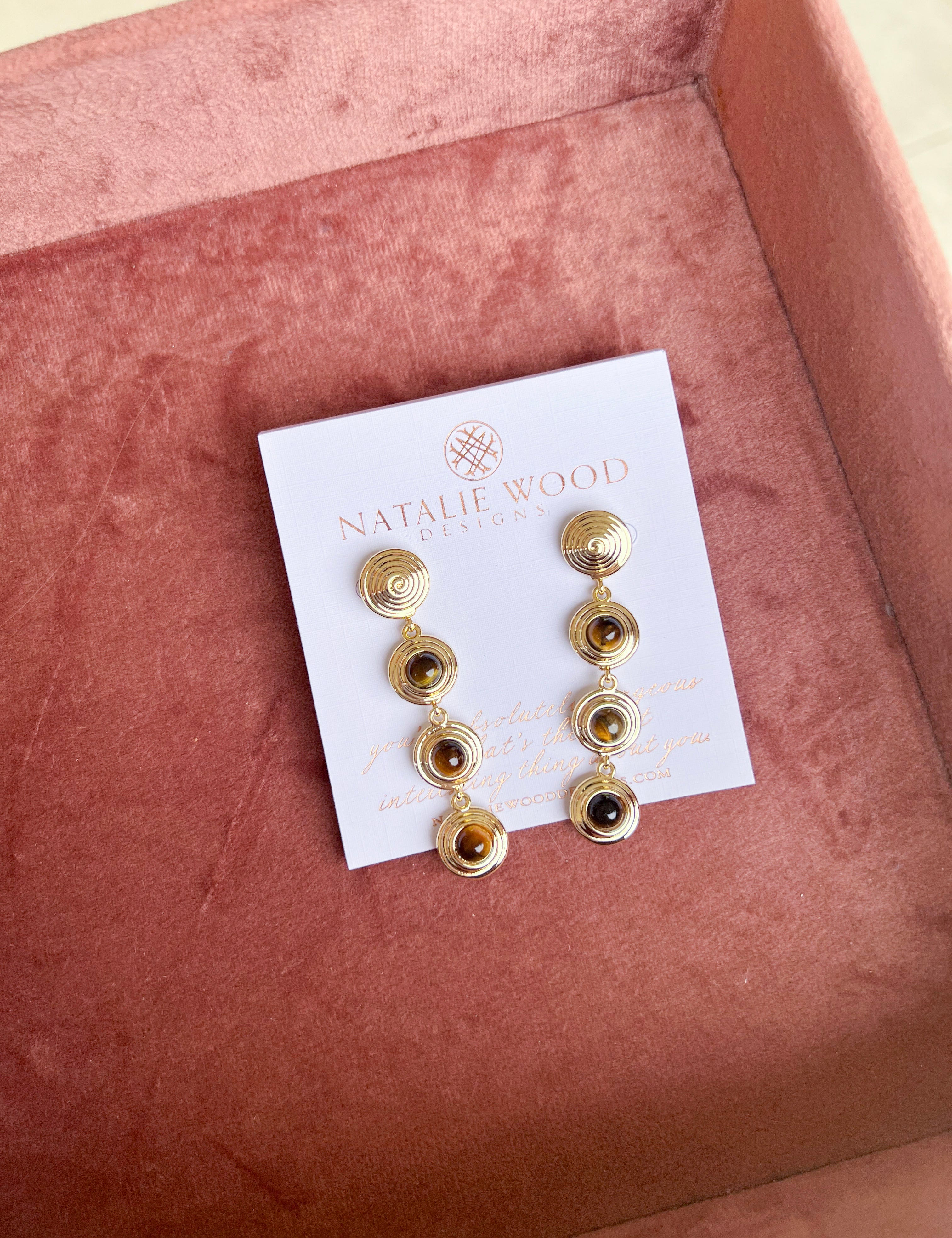 Natalie Wood - Strata Linear Earrings - Tortoiseshell-110 Jewelry & Hair-Natalie Wood-July & June Women's Fashion Boutique Located in San Antonio, Texas