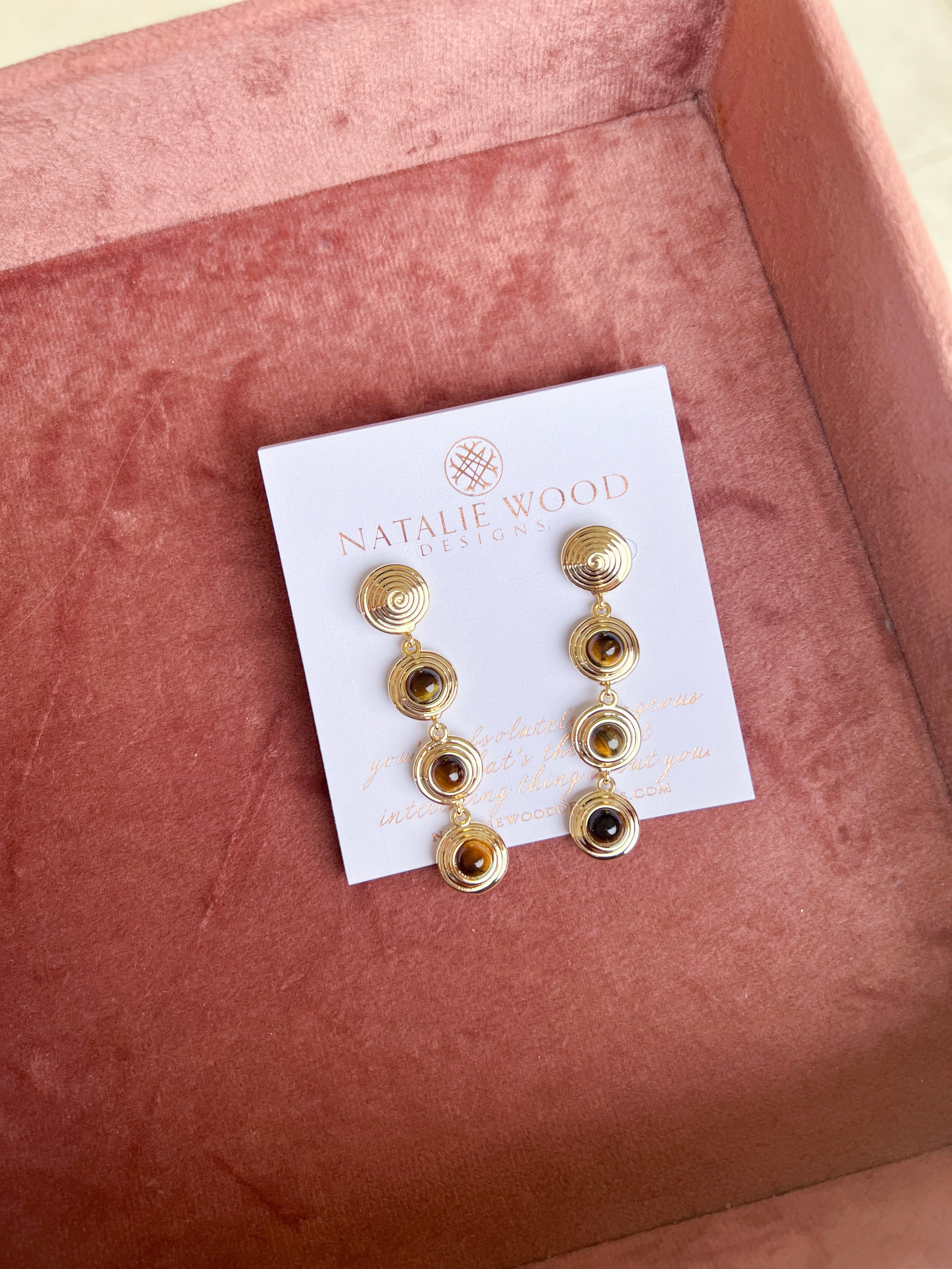 Natalie Wood - Strata Linear Earrings - Tortoiseshell-110 Jewelry & Hair-Natalie Wood-July & June Women's Fashion Boutique Located in San Antonio, Texas