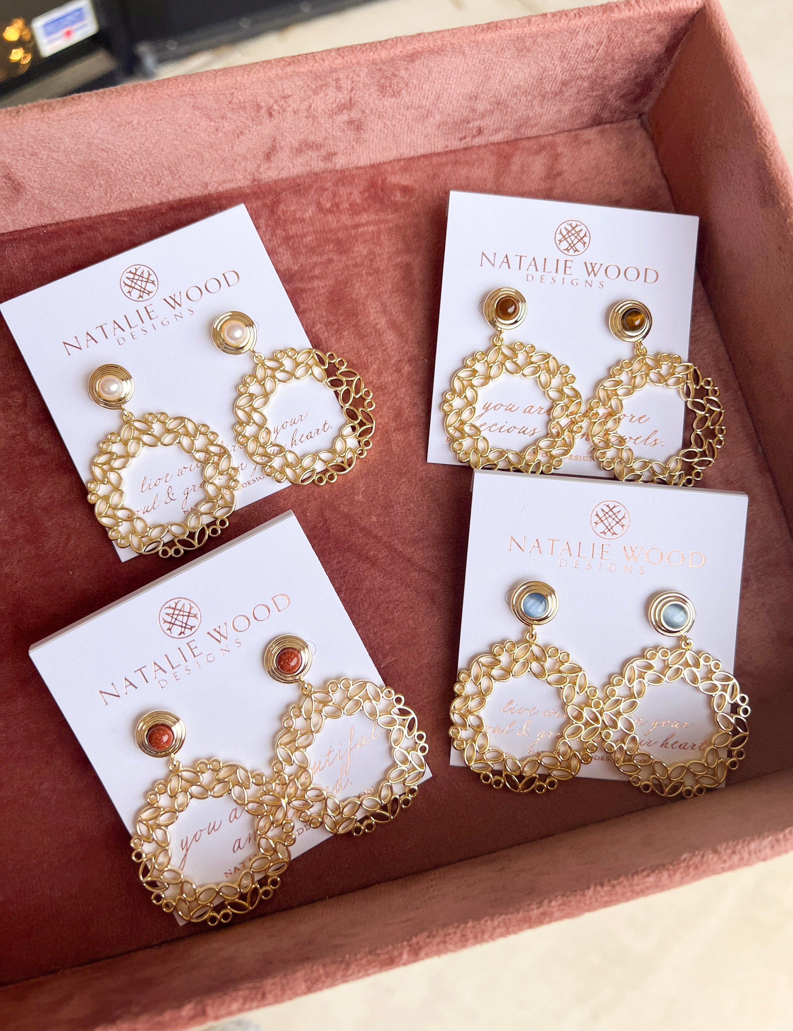 Natalie Wood - Gilded Statement Earrings - Tortoiseshell-110 Jewelry & Hair-Natalie Wood-July & June Women's Fashion Boutique Located in San Antonio, Texas