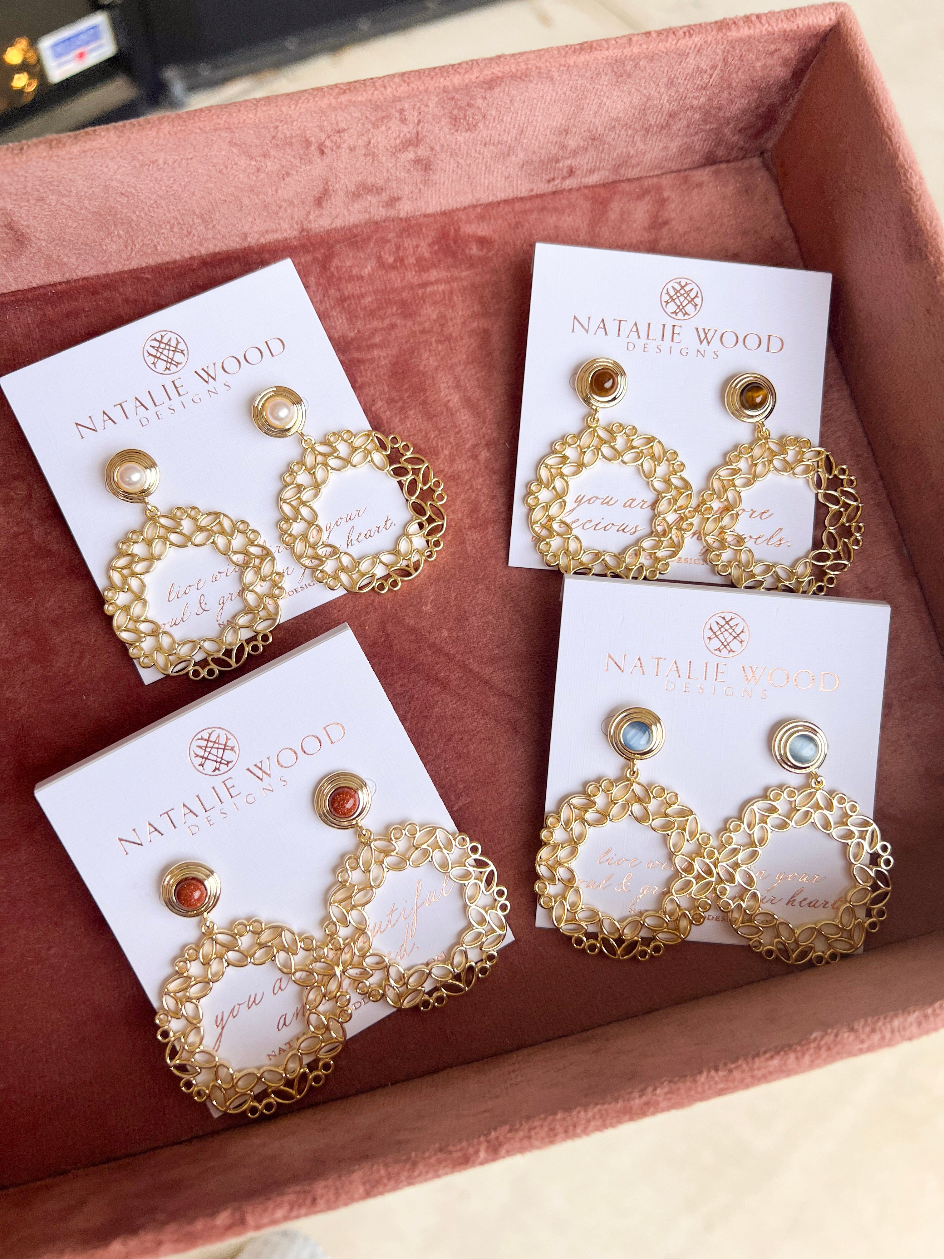 Natalie Wood - Gilded Statement Earrings - Tortoiseshell-110 Jewelry & Hair-Natalie Wood-July & June Women's Fashion Boutique Located in San Antonio, Texas