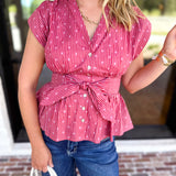 Girls Night Out Blouse - Mauve Rust-200 Fashion Blouses-ENTRO-July & June Women's Fashion Boutique Located in San Antonio, Texas