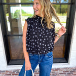 Date Night Polka Dot Top - Black-200 Fashion Blouses-ENTRO-July & June Women's Fashion Boutique Located in San Antonio, Texas