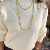The Daily Mock Neck Sweater - Vanilla Cream-230 Sweaters/Cardis-SKIES ARE BLUE-July & June Women's Fashion Boutique Located in San Antonio, Texas