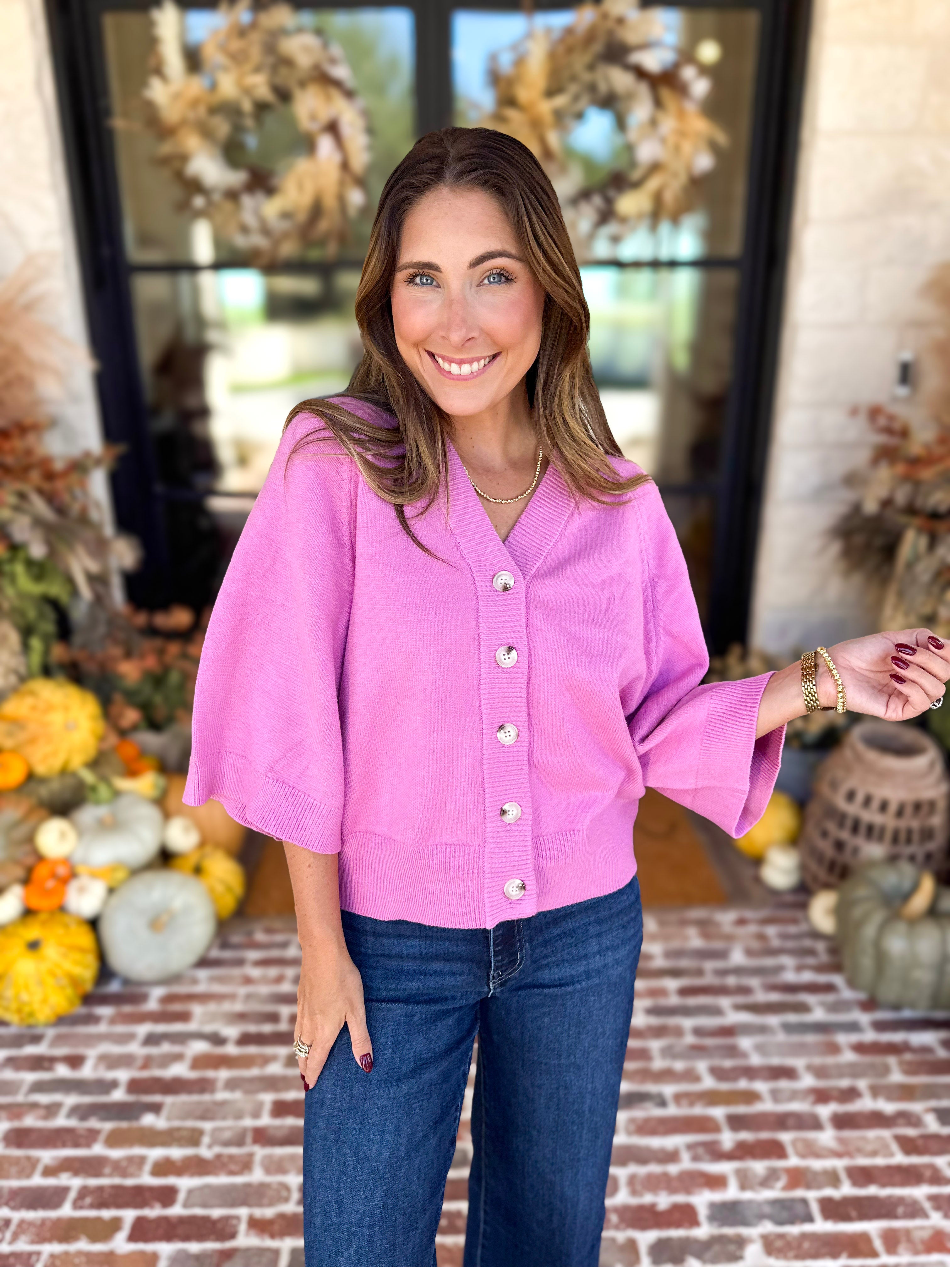 Comfy Oversized Cardigan Top - Pink-230 Sweaters/Cardis-FATE-July & June Women's Fashion Boutique Located in San Antonio, Texas