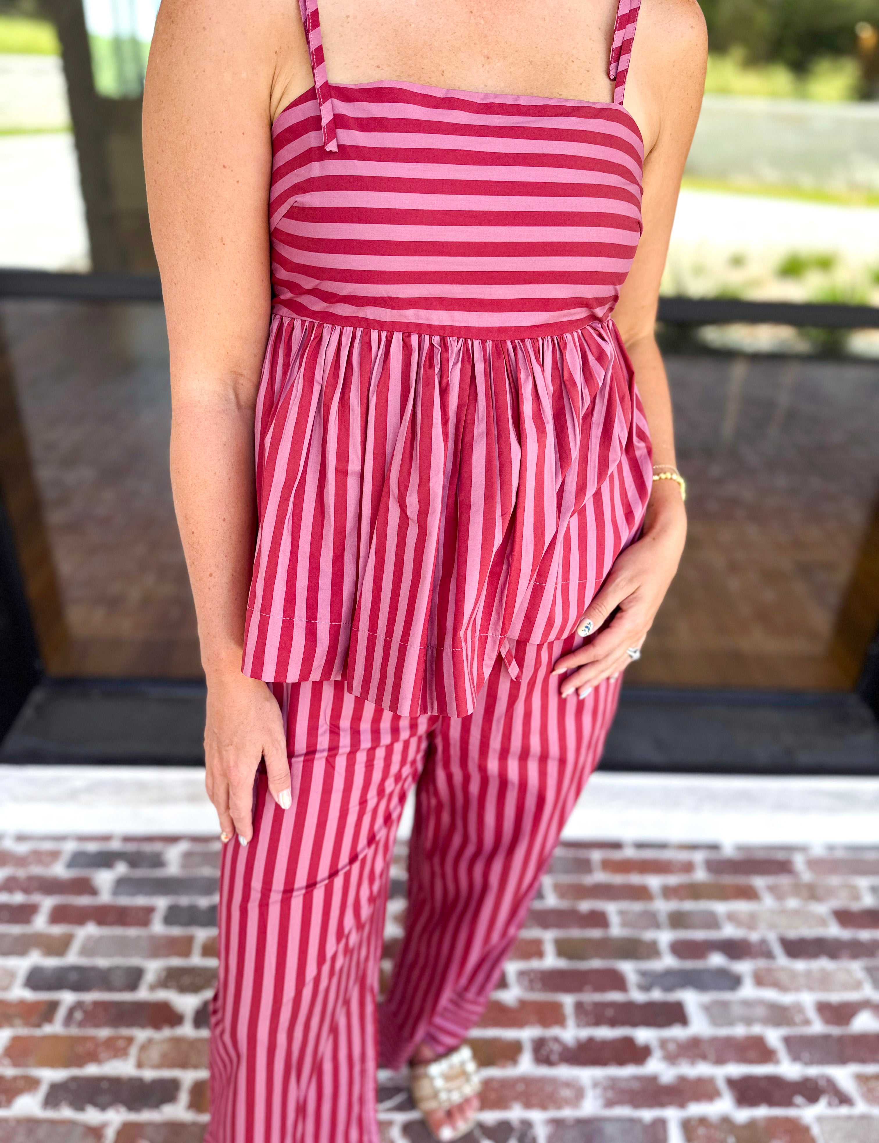 Color Pop Stripe Pant & Cami Set-500 Midi-ENTRO-July & June Women's Fashion Boutique Located in San Antonio, Texas