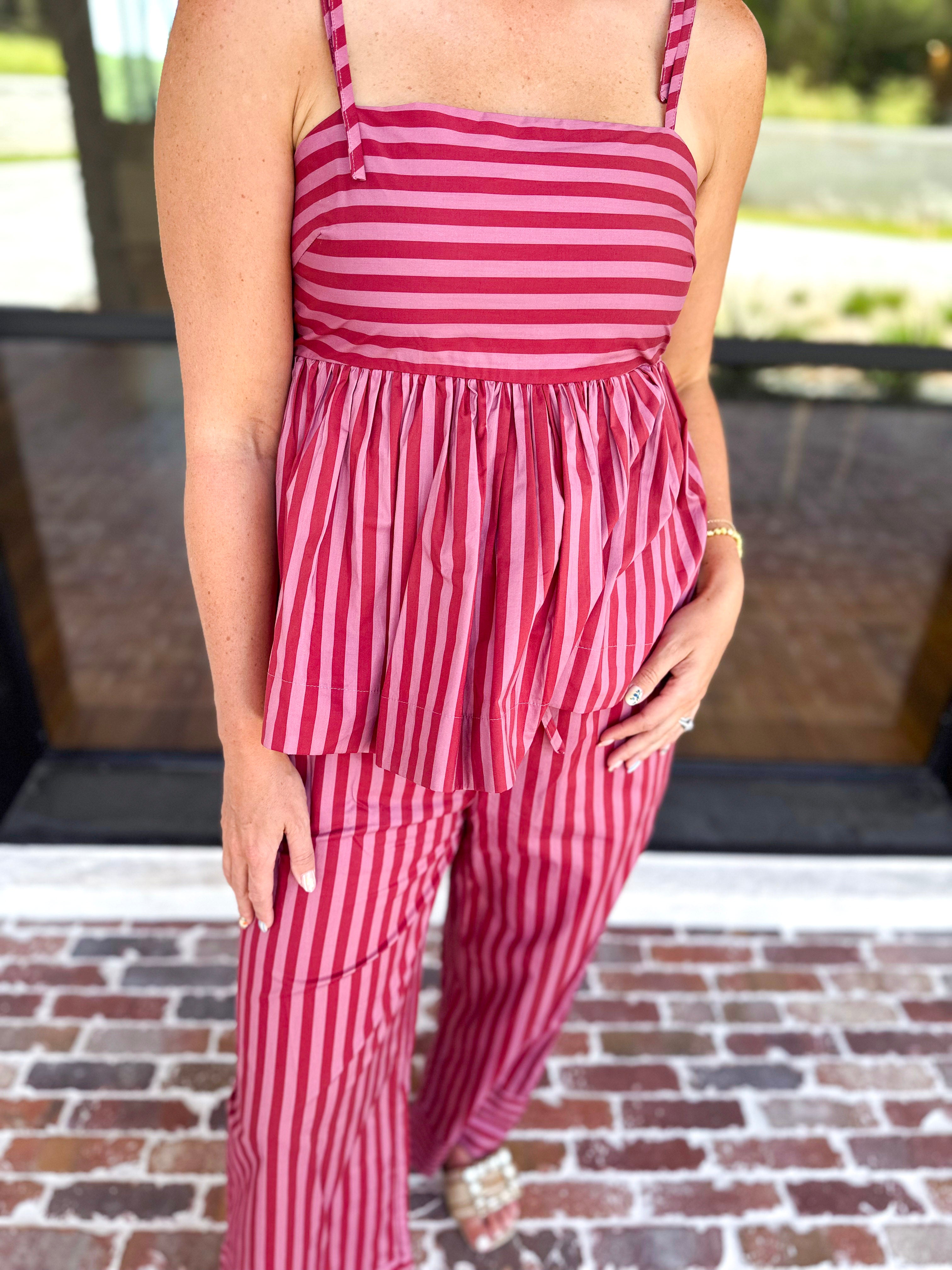 Color Pop Stripe Pant & Cami Set-500 Midi-ENTRO-July & June Women's Fashion Boutique Located in San Antonio, Texas