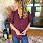 Liverpool - Good Feeling Button Down Top-200 Fashion Blouses-LIVERPOOL JEANS COMPANY-July & June Women's Fashion Boutique Located in San Antonio, Texas