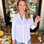 Liverpool - The Classic White Button Down-200 Fashion Blouses-LIVERPOOL JEANS COMPANY-July & June Women's Fashion Boutique Located in San Antonio, Texas