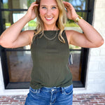 Liverpool - Classic Boatneck Knit Tank - Hunter Green-210 Casual Blouses-LIVERPOOL JEANS COMPANY-July & June Women's Fashion Boutique Located in San Antonio, Texas