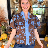 Timeless Blooms Blouse-200 Fashion Blouses-ENTRO-July & June Women's Fashion Boutique Located in San Antonio, Texas