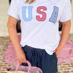 USA Relaxed Tee-210 Casual Blouses-SHIRALEAH-July & June Women's Fashion Boutique Located in San Antonio, Texas