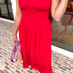 Current Air - Bold Red Blooms Midi Dress-500 Midi-CURRENT AIR CLOTHING-July & June Women's Fashion Boutique Located in San Antonio, Texas