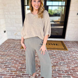 Asymmetrical Knit Sweater Top - Taupe-230 Sweaters/Cardis-RAE MODE-July & June Women's Fashion Boutique Located in San Antonio, Texas