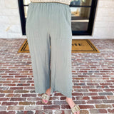 Linen Scalloped Pants - Sage-400 Pants-ALLIE ROSE-July & June Women's Fashion Boutique Located in San Antonio, Texas
