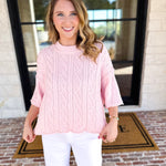 The Bailee Sweater Top - Pink-230 Sweaters/Cardis-RAE MODE-July & June Women's Fashion Boutique Located in San Antonio, Texas