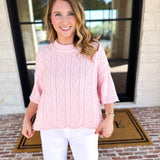 The Bailee Sweater Top - Pink-230 Sweaters/Cardis-RAE MODE-July & June Women's Fashion Boutique Located in San Antonio, Texas