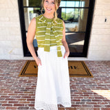 Chartreuse Knit Wrap Tank-230 Sweaters/Cardis-ENTRO-July & June Women's Fashion Boutique Located in San Antonio, Texas