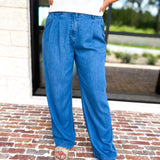 Current Air - Comfy Trouser Denim Pants-400 Pants-CURRENT AIR CLOTHING-July & June Women's Fashion Boutique Located in San Antonio, Texas