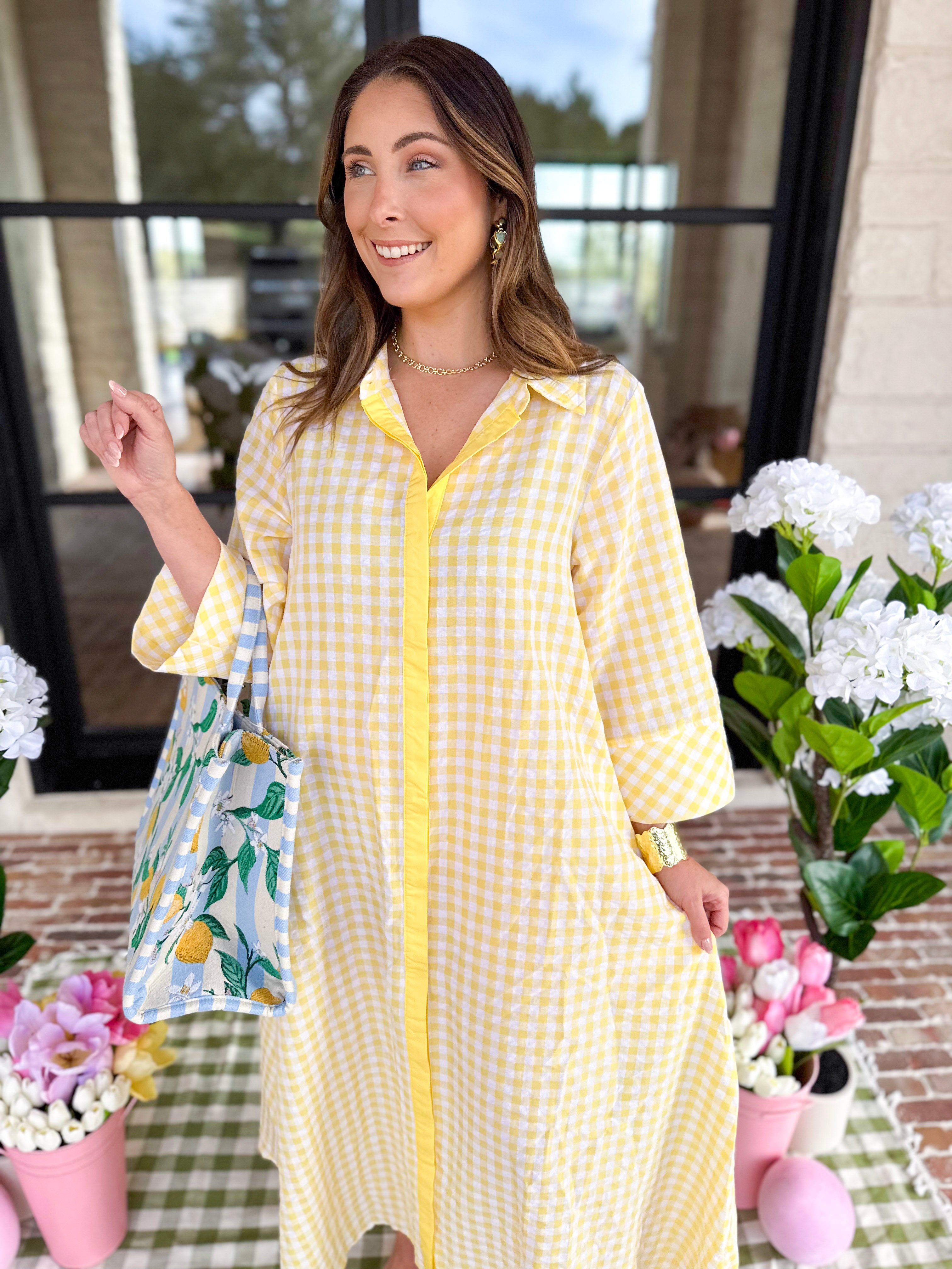 Spring Dreams Midi Dress - Yellow-500 Midi-ENTRO-July & June Women's Fashion Boutique Located in San Antonio, Texas
