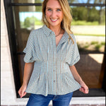 Living Life Gingham Top - Coco Sky-200 Fashion Blouses-ENTRO-July & June Women's Fashion Boutique Located in San Antonio, Texas
