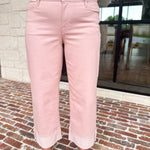 Hidden - Mid Rise Cuffed Blush Pink Jeans-400 Pants-HIDDEN JEANS-July & June Women's Fashion Boutique Located in San Antonio, Texas