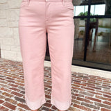 Hidden - Mid Rise Cuffed Blush Pink Jeans-400 Pants-HIDDEN JEANS-July & June Women's Fashion Boutique Located in San Antonio, Texas