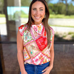 THML - Main Character Satin Blouse-200 Fashion Blouses-THML-July & June Women's Fashion Boutique Located in San Antonio, Texas