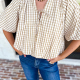 Fall Bubble Blouse-200 Fashion Blouses-ENTRO-July & June Women's Fashion Boutique Located in San Antonio, Texas