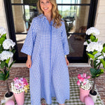 Spring Dreams Midi Dress - Blue-500 Midi-ENTRO-July & June Women's Fashion Boutique Located in San Antonio, Texas