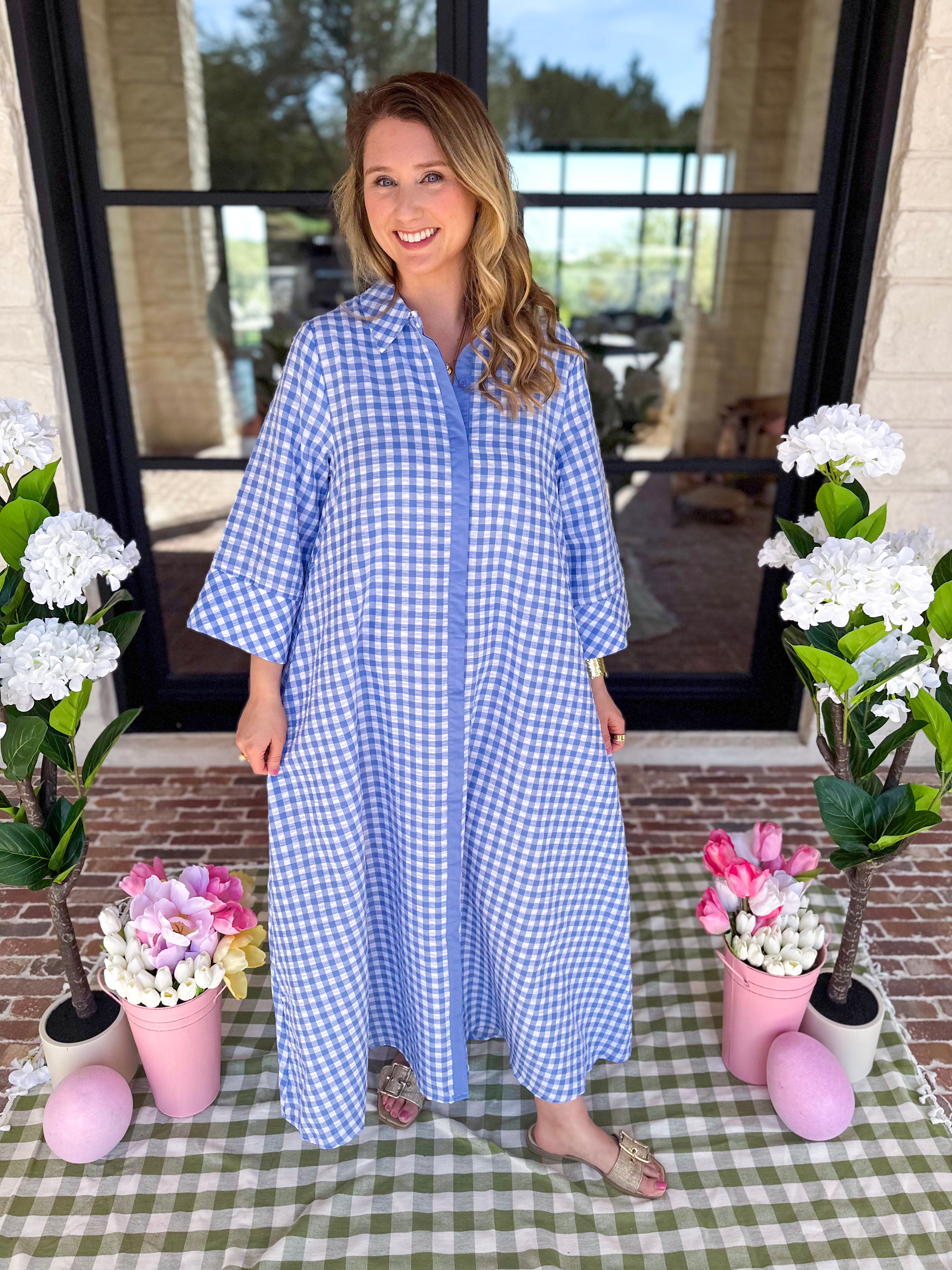 Spring Dreams Midi Dress - Blue-500 Midi-ENTRO-July & June Women's Fashion Boutique Located in San Antonio, Texas