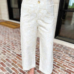 Ivory Crochet Wide Leg Jeans-400 Pants-JODIFL-July & June Women's Fashion Boutique Located in San Antonio, Texas