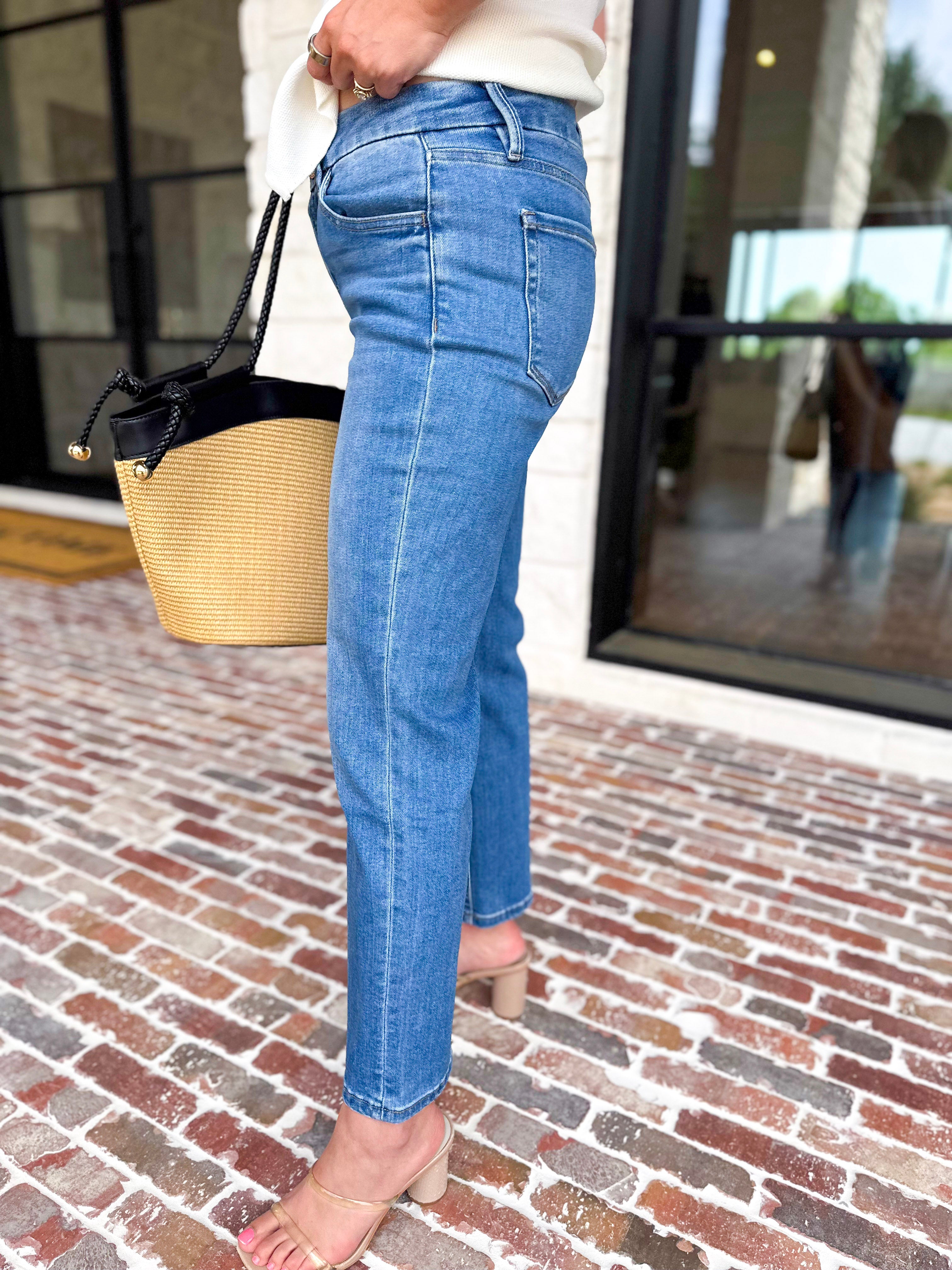 Vervet - Mid Rise Straight Leg Jeans-400 Pants-VEVERT BY FLYING MONKEY-July & June Women's Fashion Boutique Located in San Antonio, Texas