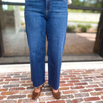 Vervet - High Rise Dark Trouser Style Jeans-420 Denim-VEVERT BY FLYING MONKEY-July & June Women's Fashion Boutique Located in San Antonio, Texas